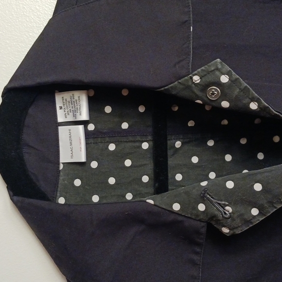 🏷5/25 Black Button Down Trench Coat Medium Box 10 - Picture 2 of 6